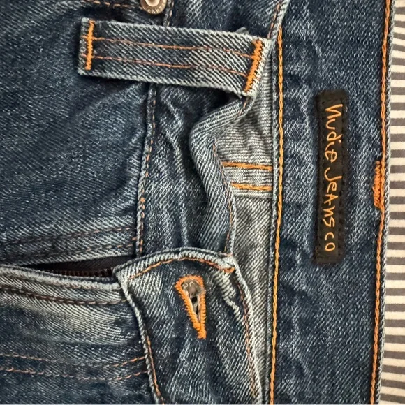 Nudie Jeans Men's Straight Dark Blue Denim - Picture 2 of 5